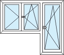 dvokrilni prozor sa jednokrilnim balkonskim vratima